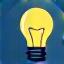 Ikon som symboliserar expertis och kunskap, med en glödlampa och kugghjul.